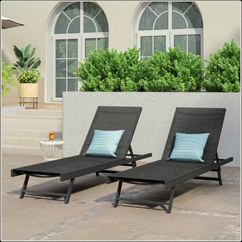 Versatile Outdoor Chaise Lounge For Ultimate Relaxation And Style, 2Pcs, 2, Black
