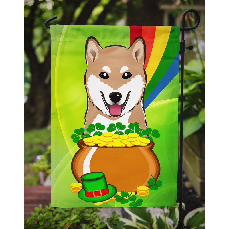 Drapeau de jardin Arella St. Patrick's, Shiba Inu