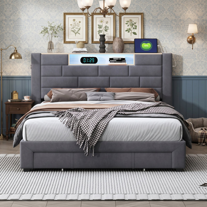 Drawers Bed Frame, European Kingsize (160 x 200 cm)