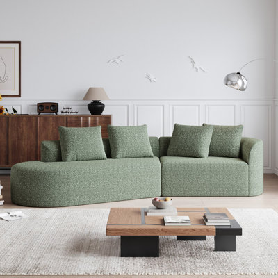 112'' Left Hand Facing Chenille Curved Free Combination Sofa