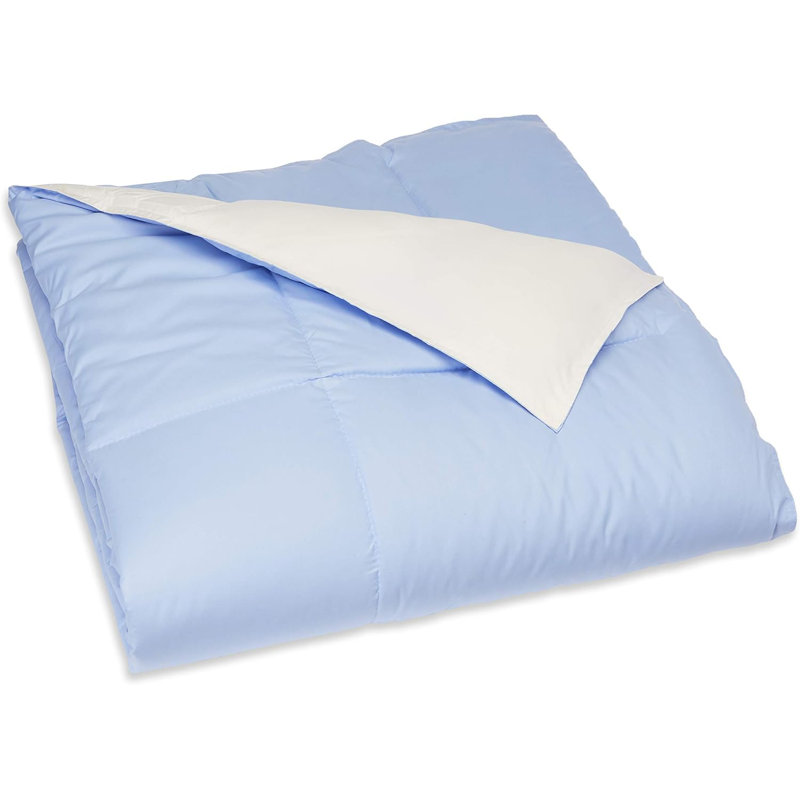 Down Alternative Reversible Comforter Blue/Cream Twin