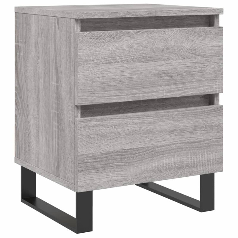 Makram 40cm W Iron Bedside Table, Grey Sonoma