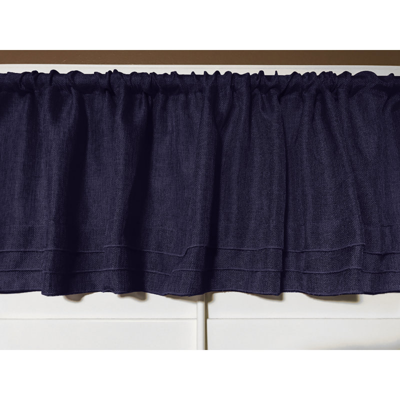 Piaf Tailored Window Valance, Navy Blue