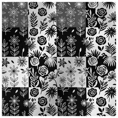 Édredon noir à motif floral