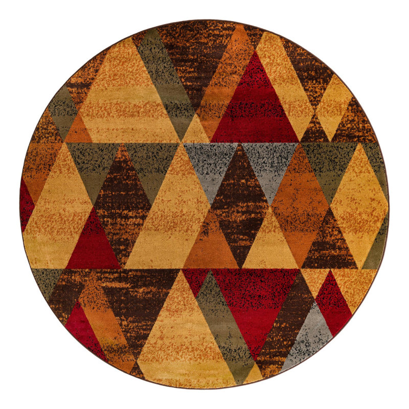 Cafe Geometric Indoor Rug, Round 7'