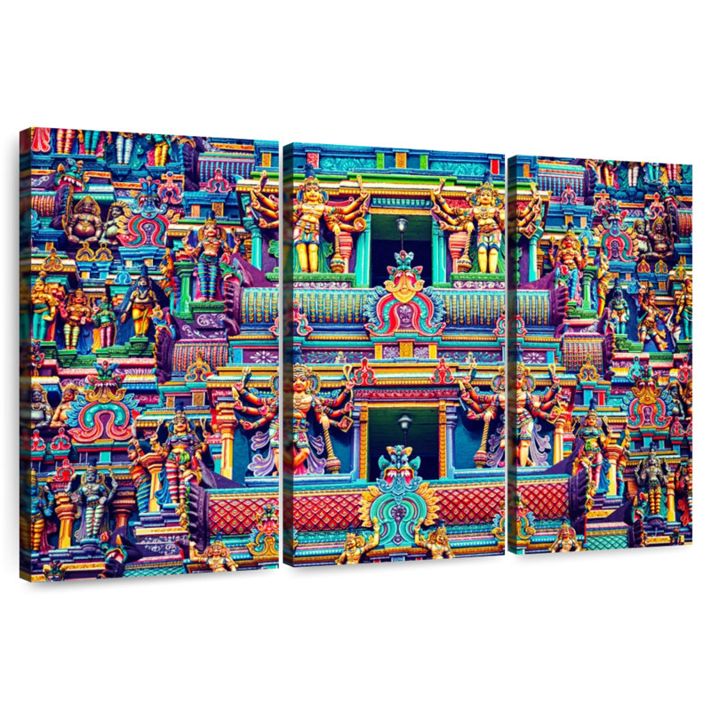 Adella Meenakshi Amman Sculptures, 28" H x 45" W