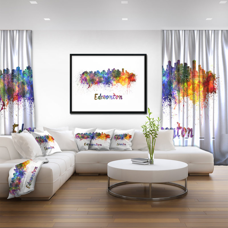 « edmonton horizon », peinture sur toile tendue encadrée, H 30 po x l 40 po x P 1,5 po