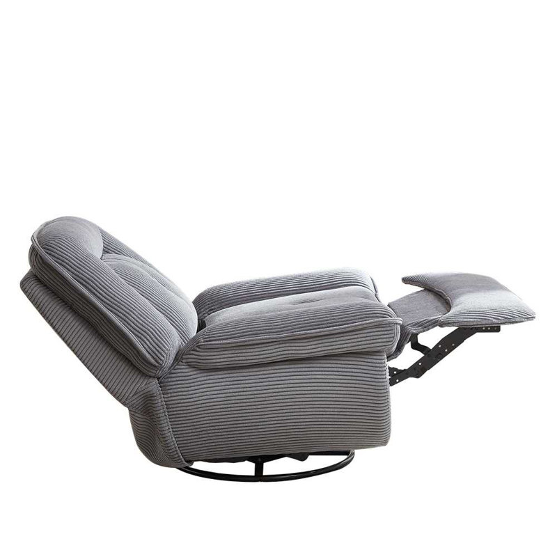 Fauteuil pivotant Tylon, Velours côtelé gris