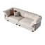 Causeuse-coussin modulaire en cuir véritable blanc crème-1655295876