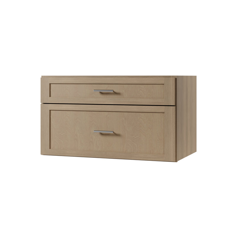 Meuble-lavabo mural simple flottant 36 po Disar, Chêne naturel