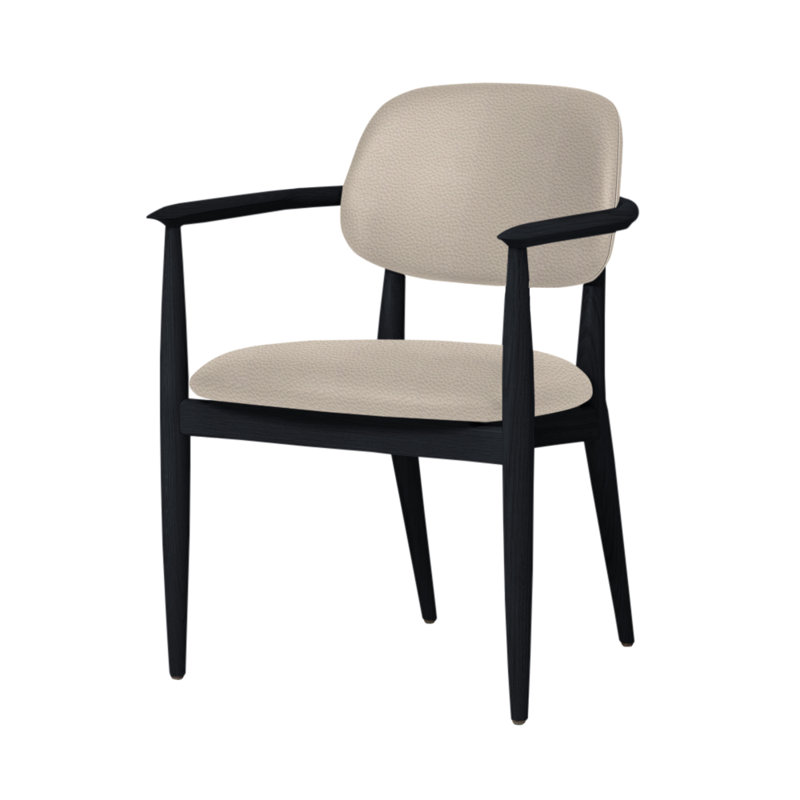 Chaise Slow de Space Copenhagen, Chêne noir, Crème Bellagio 2 8805