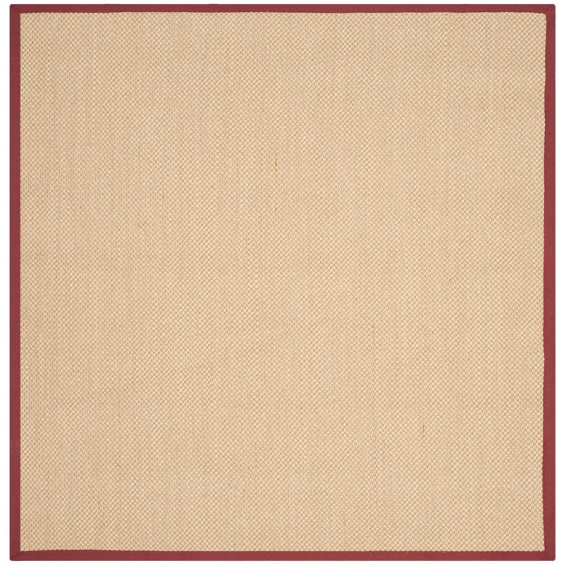 Hillsborough sisal fiber knitted rug, Carré 6 pi