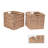 Two 12-Inch Square Handmade Wicker Baskets - Foldable Storage Bins with Handles