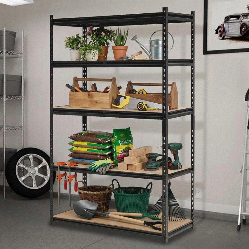 Étagère de garage robuste à 5 niveaux, support de rangement réglable en métal 48 po x 24 po x 72 po avec capacité de 3000 lb