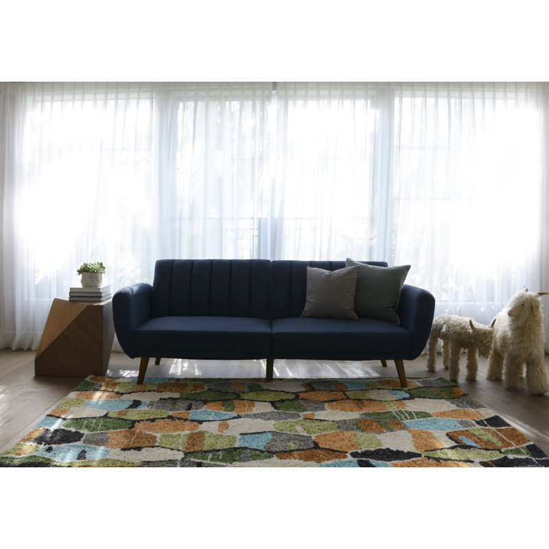 Multicolor Geometric Tufted Synthetic 5' x 7' Area Rug