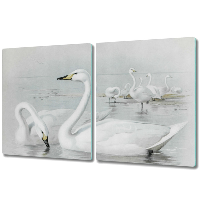 Dichiera Tempered Glass Swans Lake Chopping Board, 52cm x 40cm