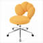 Fauteuil pivotant réglable, tissu en peluche jaune ensoleillé pour le bureau à domicile et les espaces d'étude