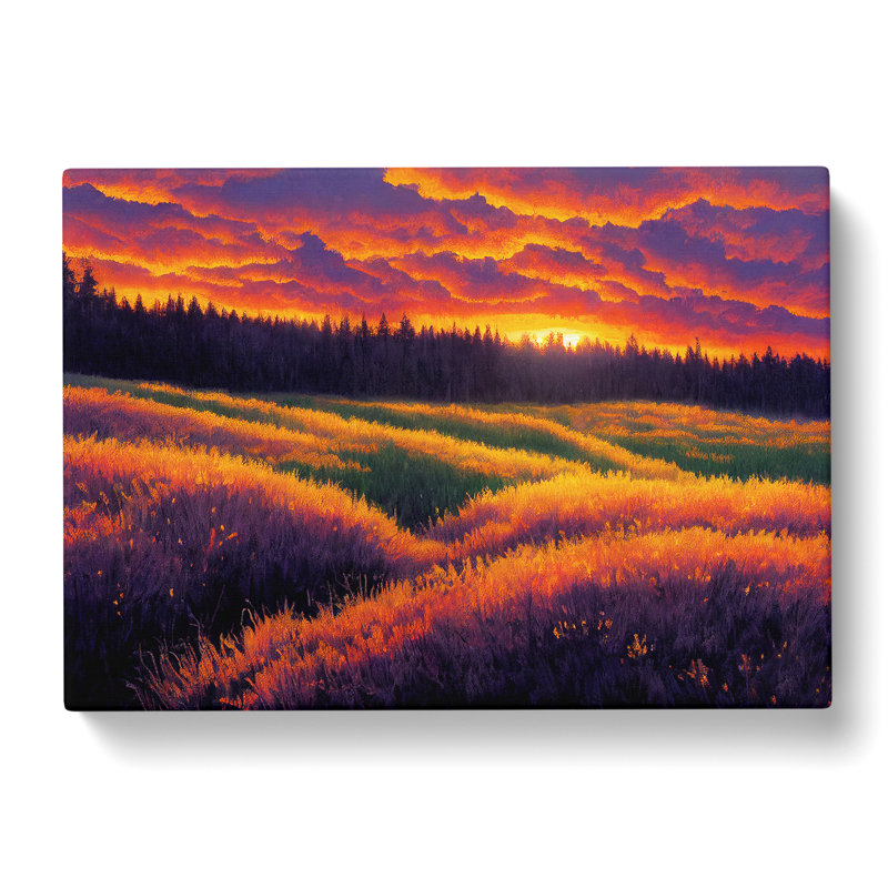 Spring Forest Sunset View - Wrapped Canvas, 50cm H x 76cm W x 3cm D