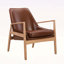 Fauteuil de style Mid-Century moderne avec structure en bois et dossier haut pour la détente