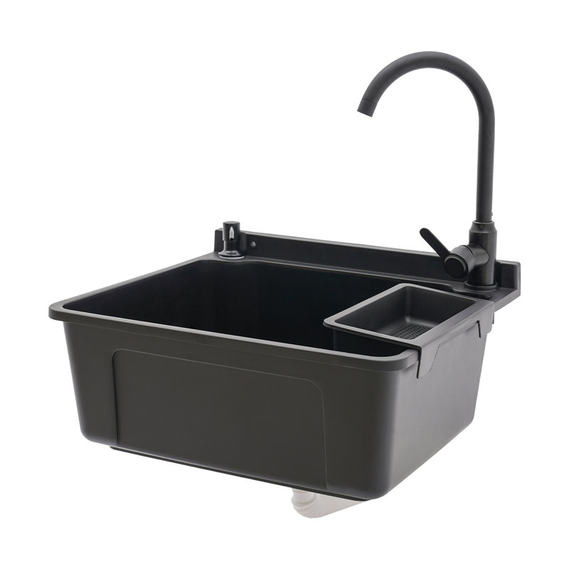 Wall-Mounted Laundry Sink, Satin Black