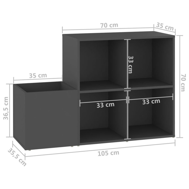 4 Pair Shoe Rack, Grey