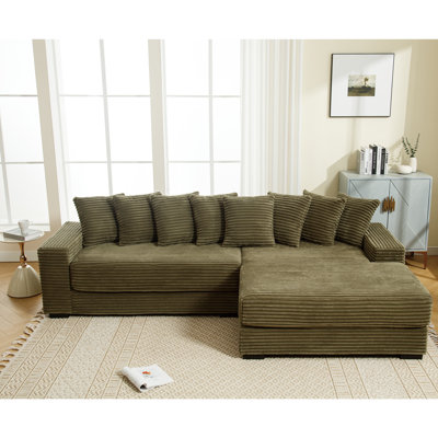 Compression Modular L-Shaped Corduroy Sofa