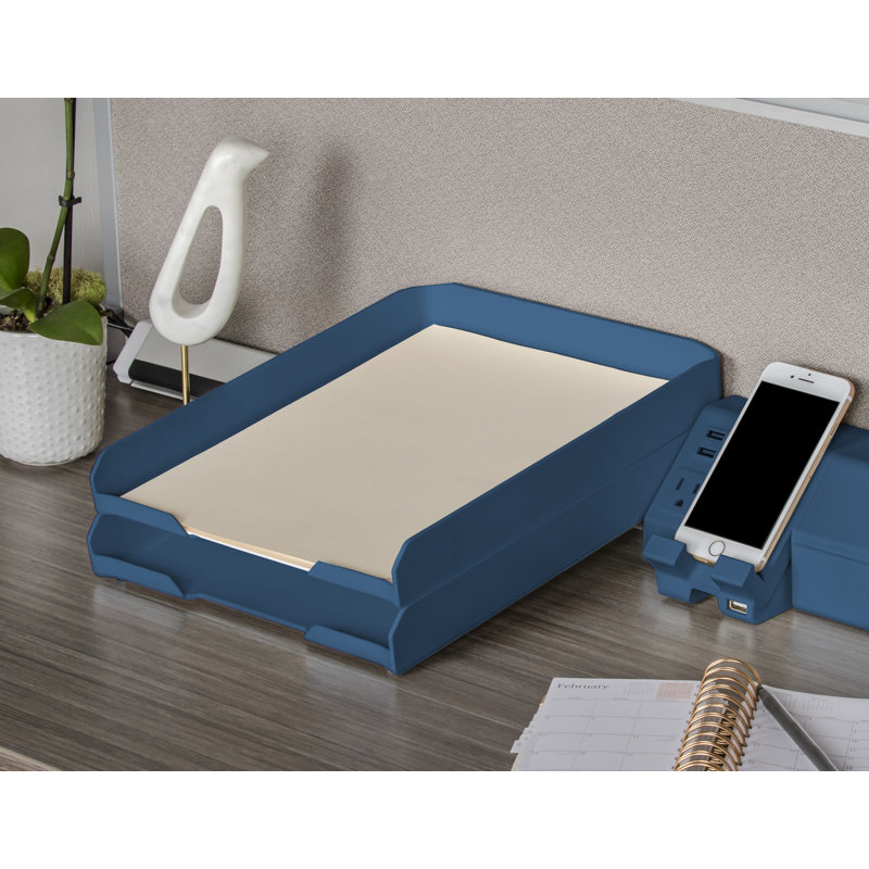 Yokum Plastic Paper Organizer, Blue