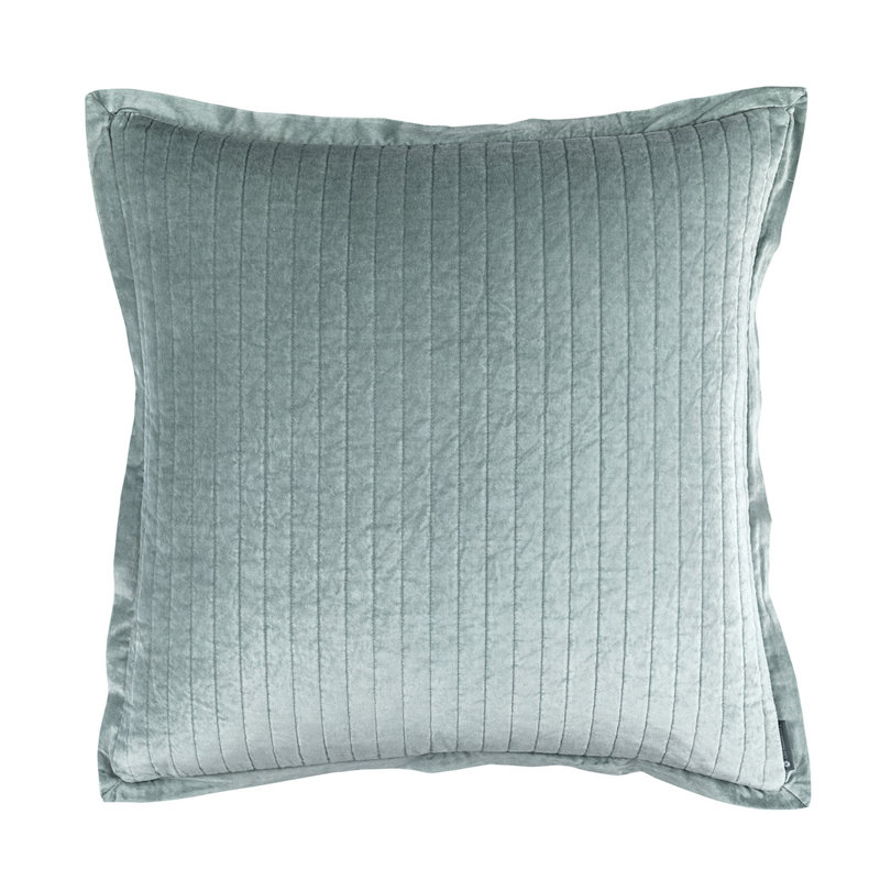 Sky Blue Quilted Cotton Velvet Euro Sham
