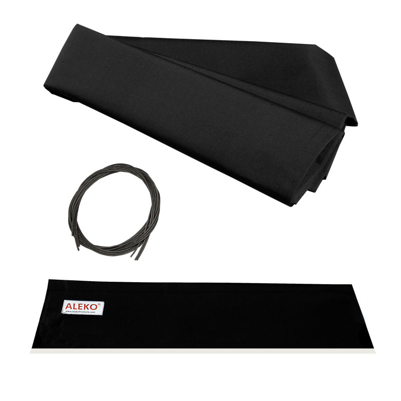 Tissu de remplacement pour auvent rétractable ALEKO, Onyx noir, l 12 pi x P 10 pi