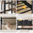 L-Shaped Bunk Bed with Storage Hall Tree and 3-Tier Bookshelf Headboard - Metal Platform Loft bunk bed-1689321218