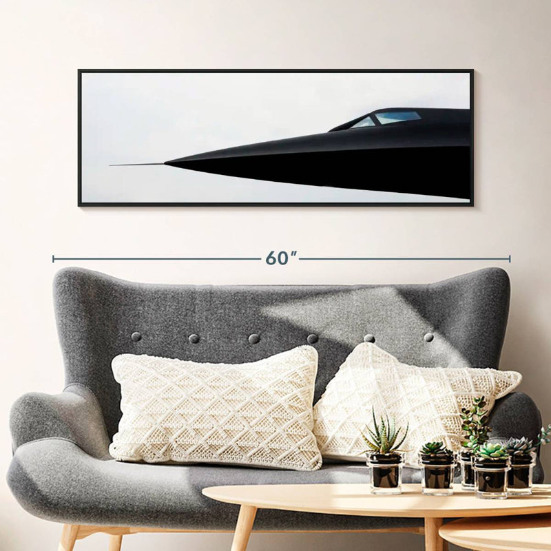 Avion militaire Blackbird, 46 po x 16 po, Cadre flottant noir