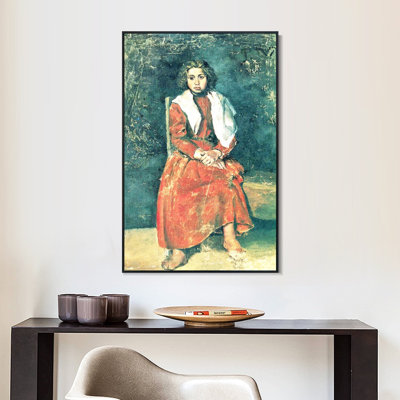 Reproduction d'art numérique sur toile encadrée, la fille aux pieds nus, 1895 par Pablo Picasso, art mural, salon, bureau à domicile, décorations
