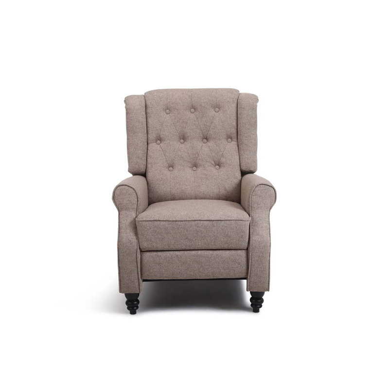 Lipsey 75cm Wide Wing Chair Recliner, Beige 100% Linen