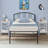 Twin Metal Bed with 2 White Nightstands – 3 Piece Modern Bedroom Set-157221608-157221613