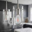 Luminaire suspendu cylindrique 1 lumière avec abat-jour en verre transparent