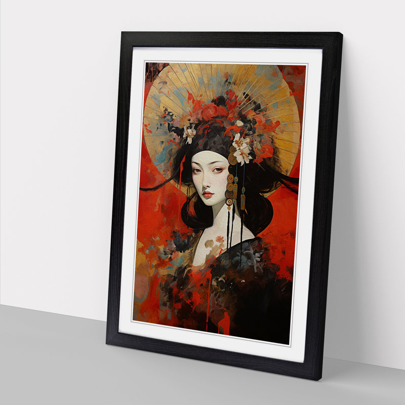 Single Picture Frame Print on Wood, 46cm H x 34cm W, Black Framed