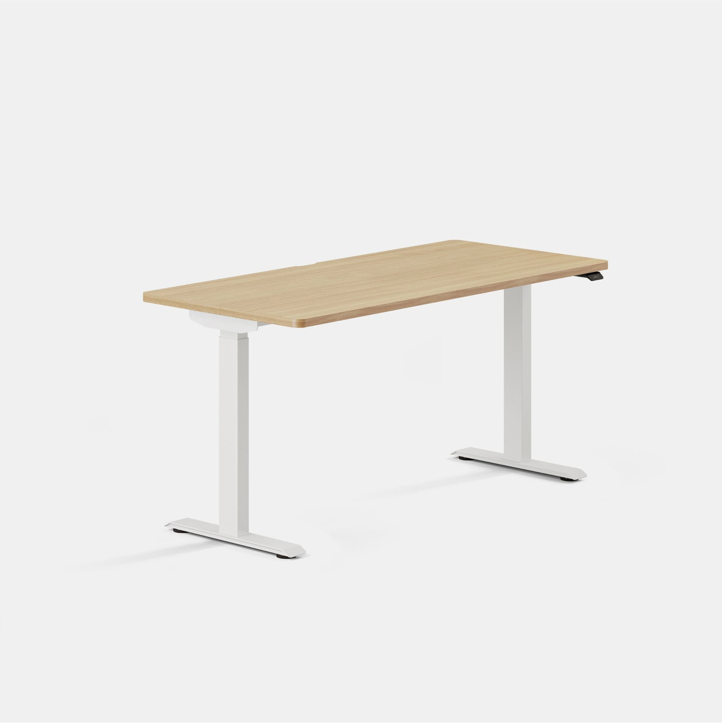 Duo Standing Desk, 47.3" H x 58" W x 27" D, Woodgrain, White