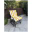 Ensemble de 2 coussins de chaise de patio capitonnés à haut dossier - Coussins de siège à bascule et Adirondack imperméables avec attaches, jaune / blanc-126172339