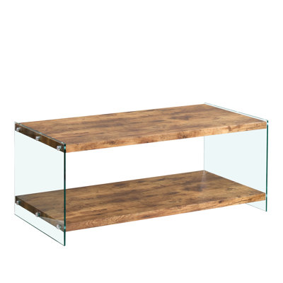 Brown Tea Table With Walnut Glass, Ideal For Holding Decor Items, Suitable Restaurant, Events, Outdoor, 44.58 In Depth, Smooth Surface Finish, Great Display At Trade Shows, Also Home Kitchen, 21.68