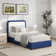 Bed Frame, Upholstered Platform Bed with Curved Headboard, Classic Color-Block Design, Soft Rounded Corners, No Box Spring Required, Easy Assembly