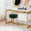 Tabouret de coiffeuse en velours rond et fer Foerster-1988120297