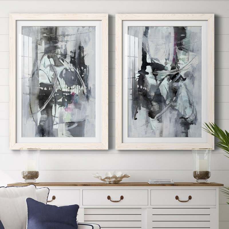 Indian Lore I - ensemble de 2 peintures encadrées, Blanc, H 37,5 po x l 55 po x P 1,5 po