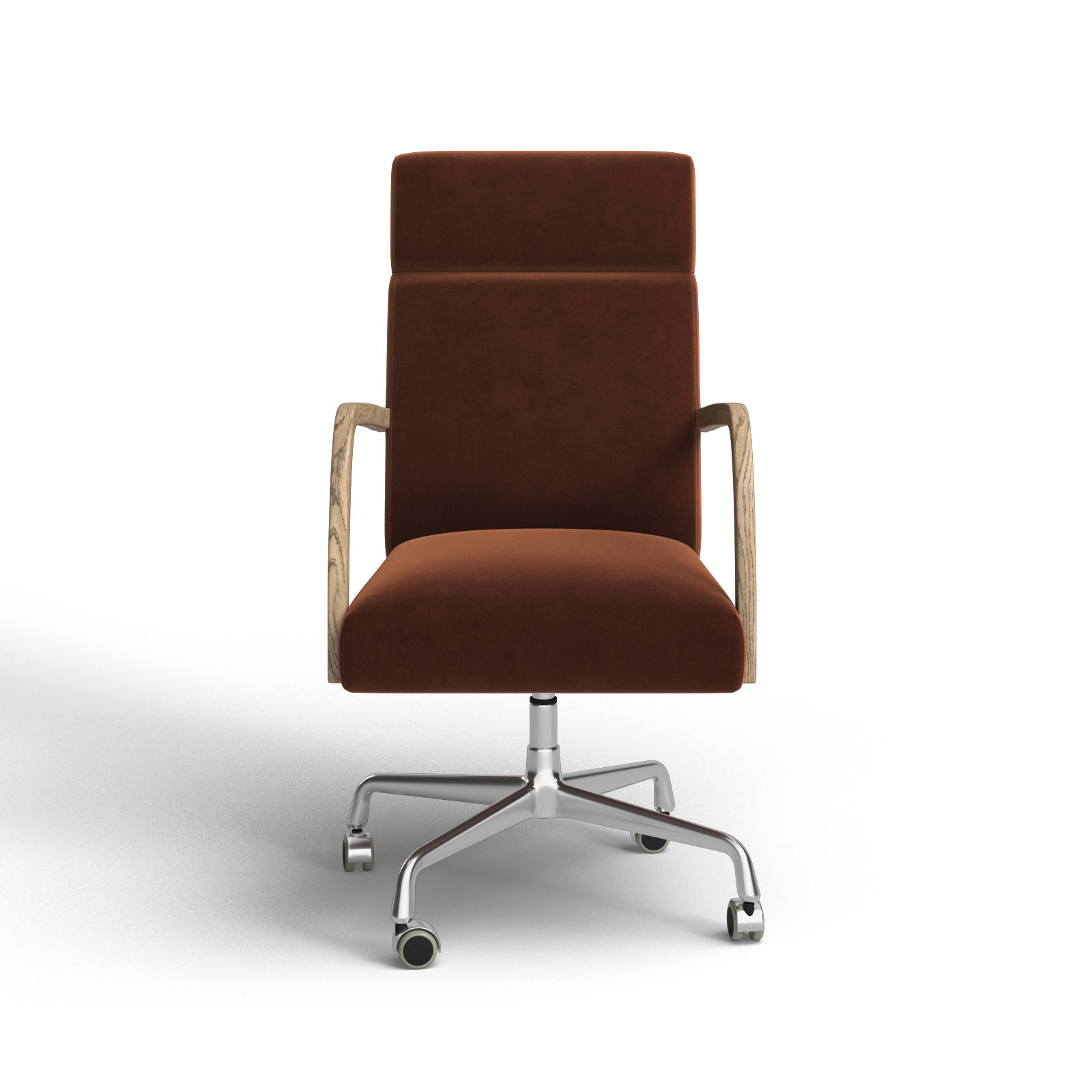 Fedi Swivel Office Chair, Light Brown/Silver, Auburn