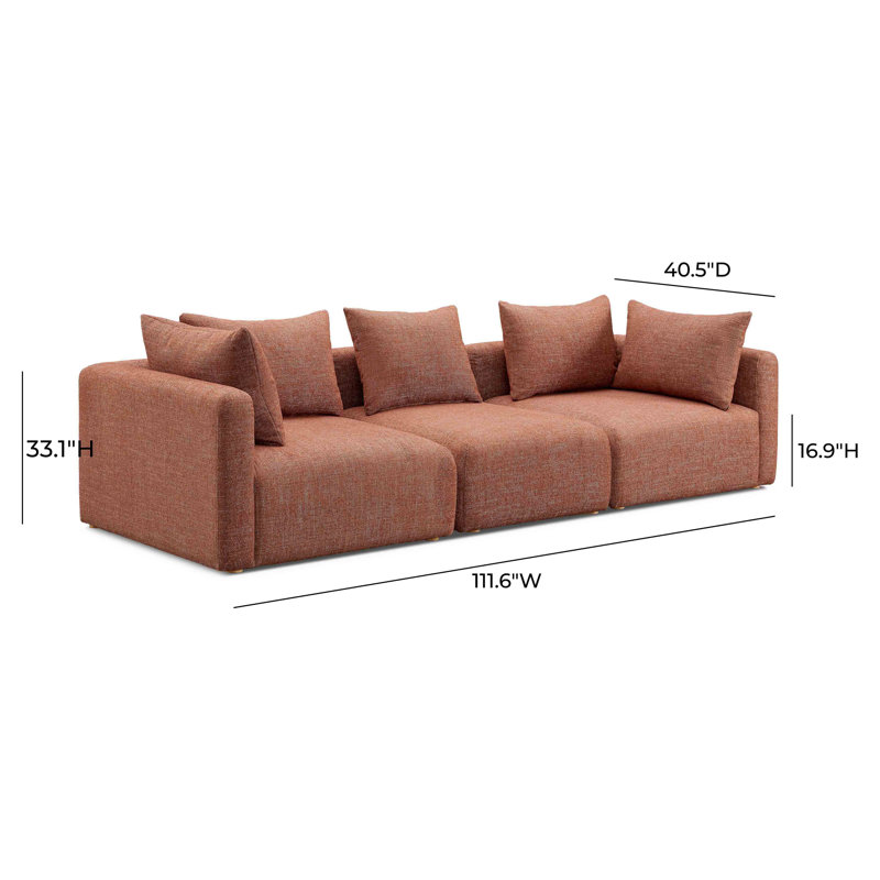 Canapé Tov Furniture Hangover Sedona, Red Textured Fabric