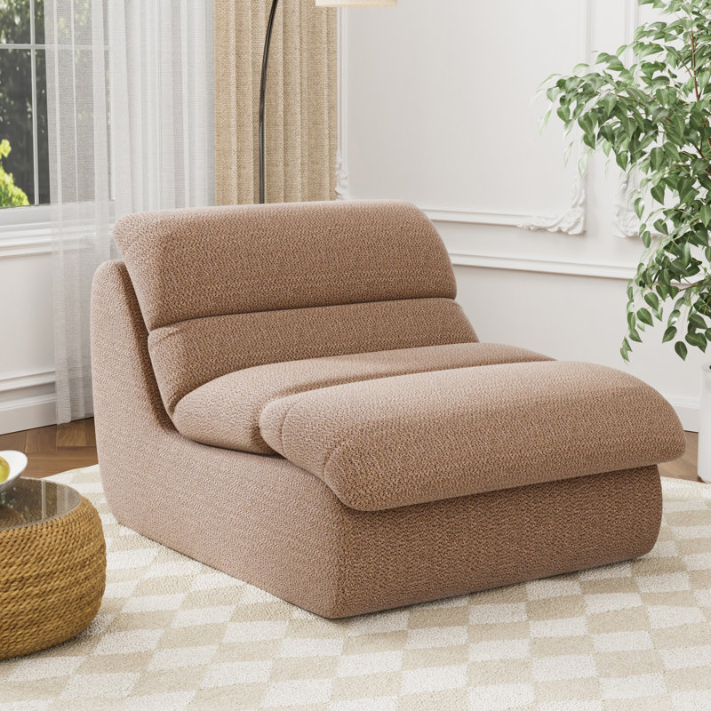 Chaise d'appoint rembourrée, Kaki