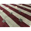 Himalayan Hand Knotted Wool Striped Area Rug in Wine/Beige