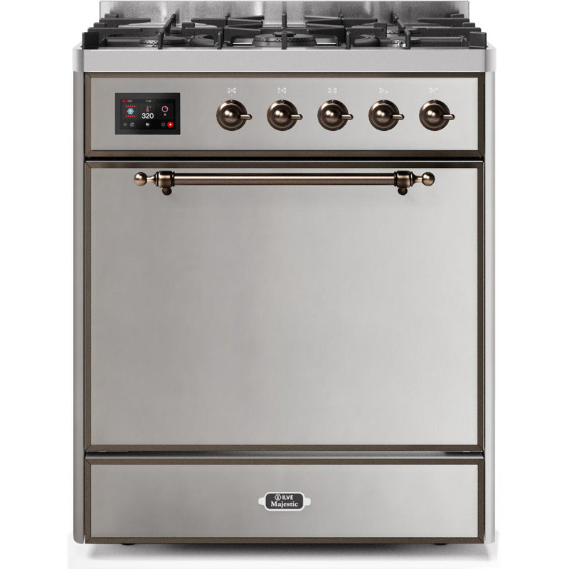 Majestic II 30" 4 cu.ft. Freestanding Dual Fuel with Convection Oven, Liquid Propane, Matte Graphite/Copper