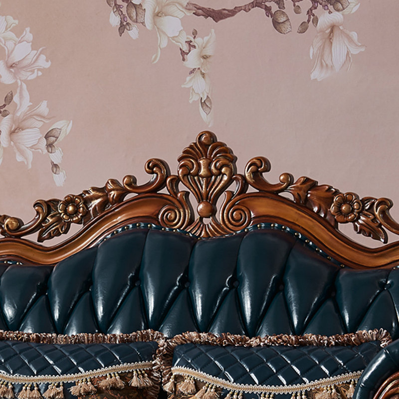 Fauteuil en cuir véritable européen de qualité supérieure en cuir de haute qualité touffeté de 51,1 po de largeur