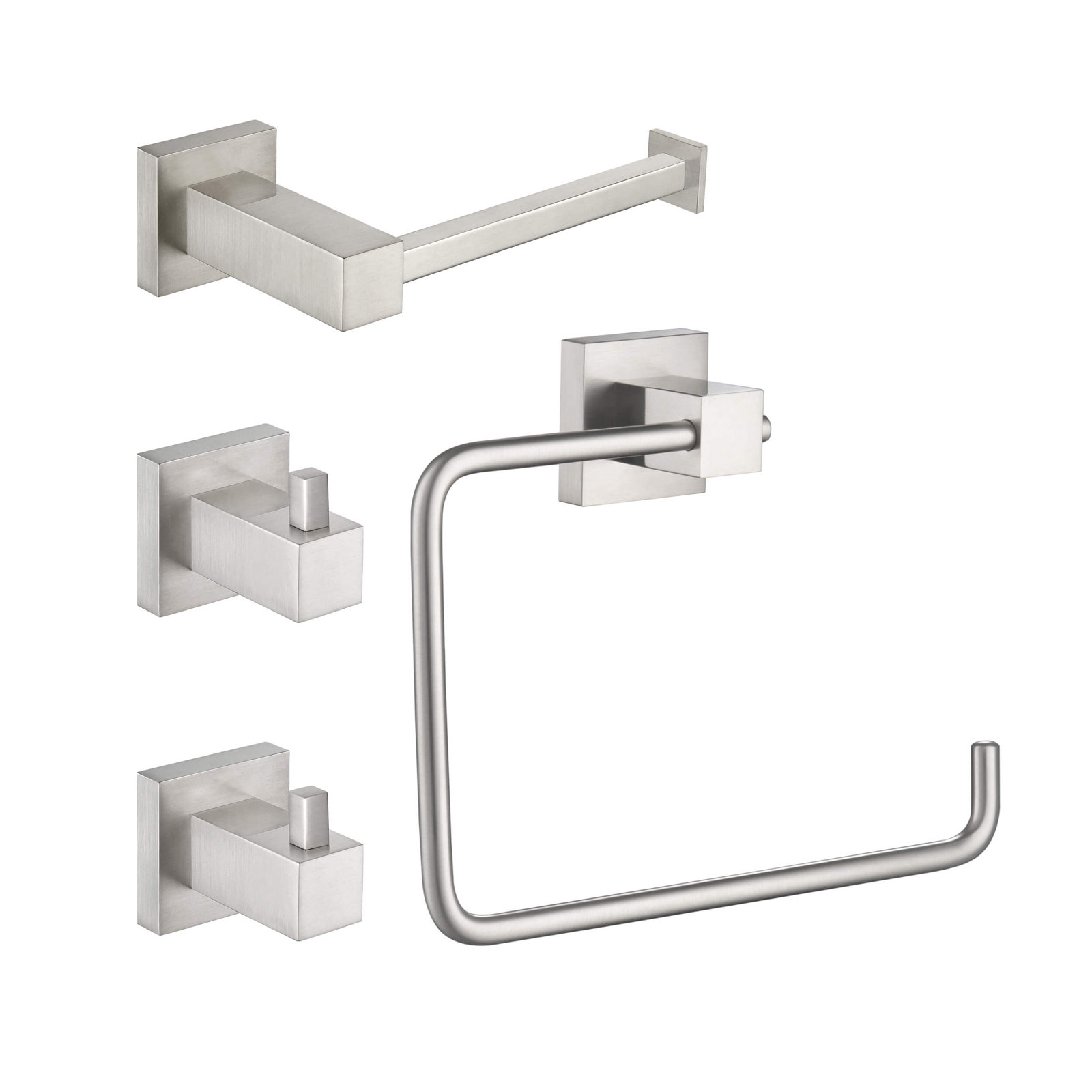 4 - Piece Bathroom Hardware Set, Brushed Nickel
