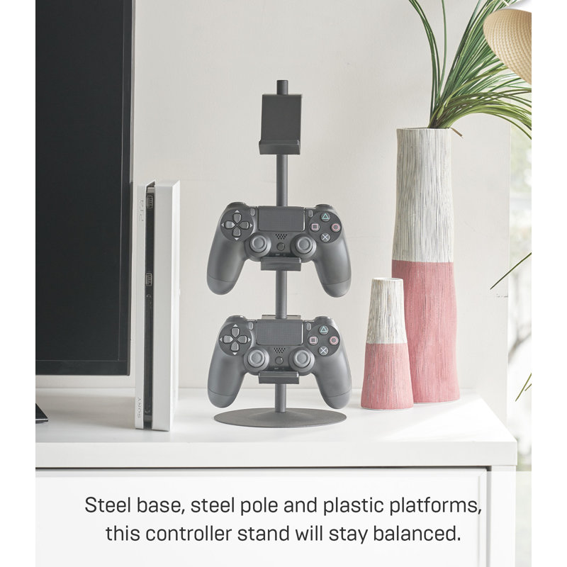 Black Adjustable Steel Game Controller Stand with Tiers